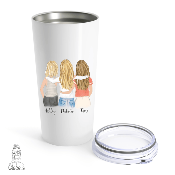 Personalized Friendship Travel Mug Three Girls