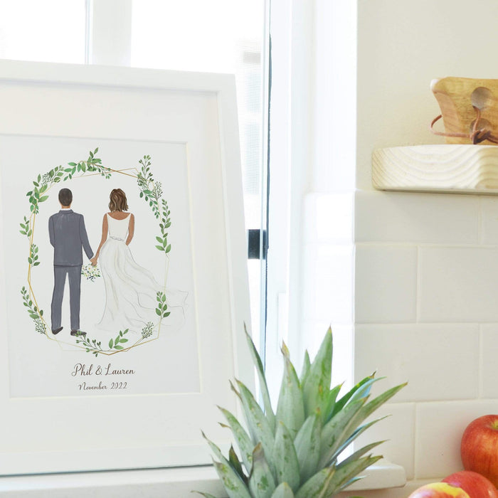 Personalized Couple Wedding Art Digital