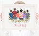 Personalized Family of six Print art, Mom, Dad, two daughters and two sons