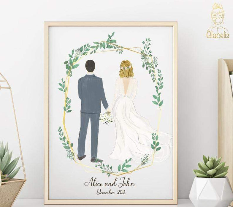Personalized Couple Wedding Art - Custom Personalized Gifts for friends, Family & special occasions!