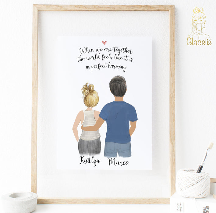Personalized Best Friends with Male  Print art Digital
