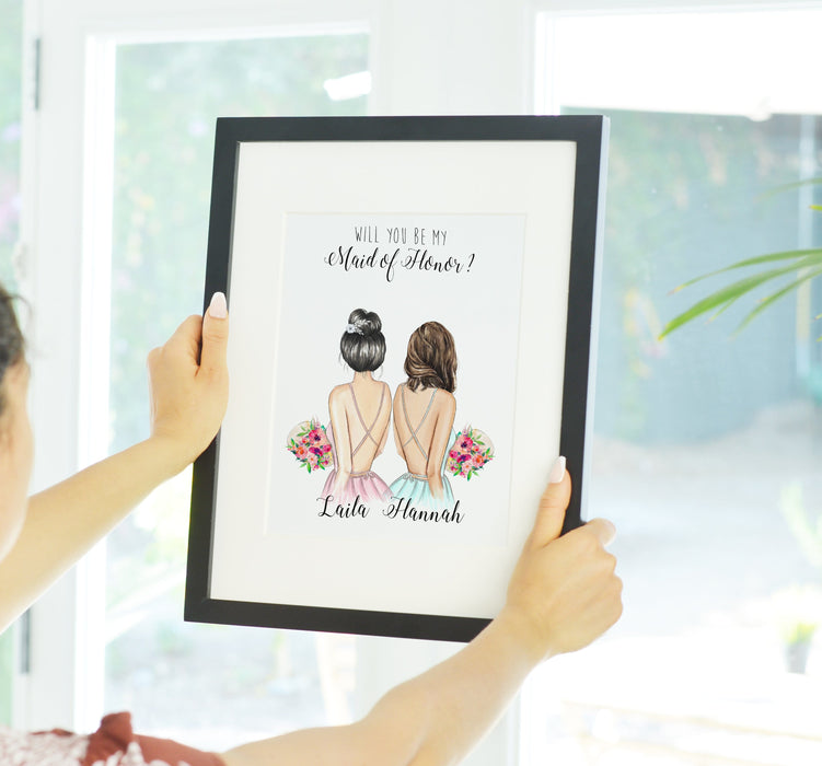 Personalized Will you be my Bridesmaid/Matron of Honor/Maid of Honor Proposal Wall Art Digital