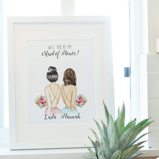 Personalized Will you be my Bridesmaid/Matron of Honor/Maid of Honor Proposal Wall Art