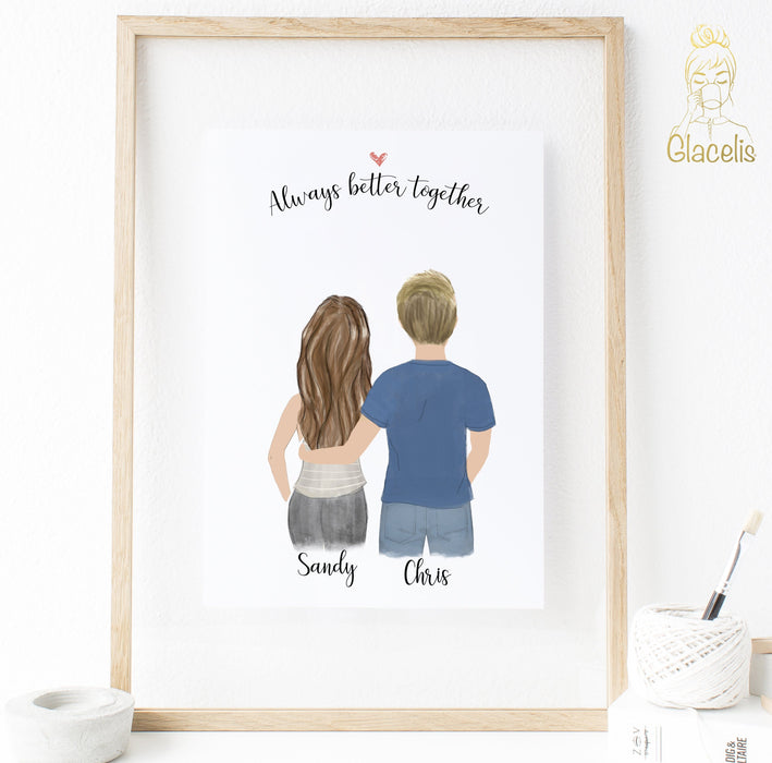 Father's Day Gifts, Men's Personalized dad Daughter Print