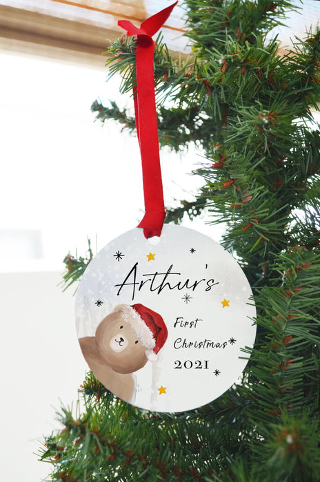 Personalized Family Bear Christmas Ornament