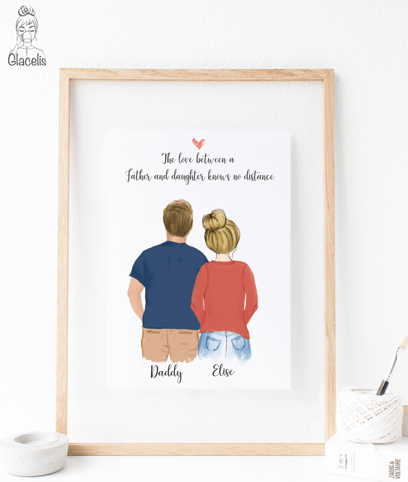 Personalized Dad and Daughter Wall Art Digital