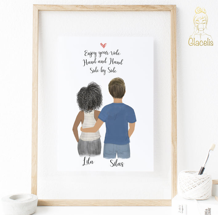 Personalized Couples Fall in Love Print art Digital