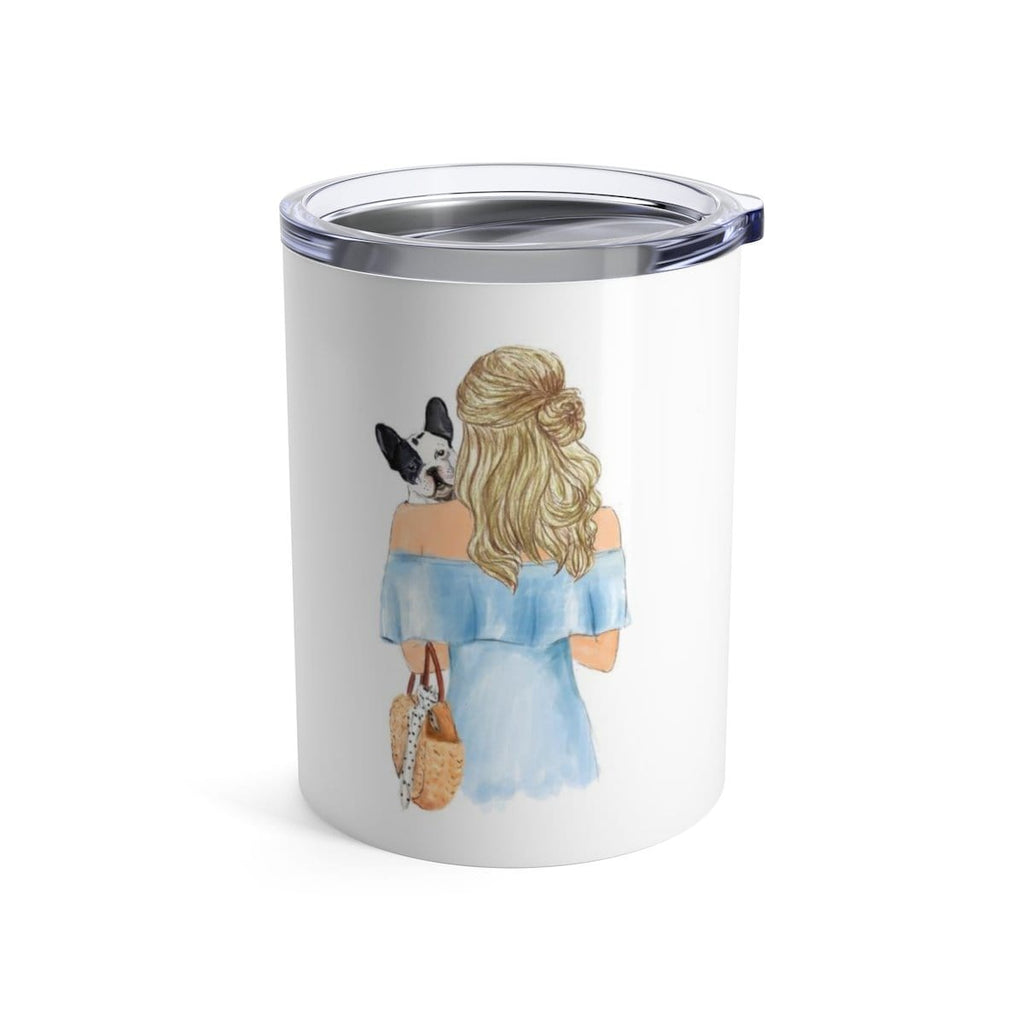 Personalized Tumbler, Girl Lifting Weight With Dogs, Gift for