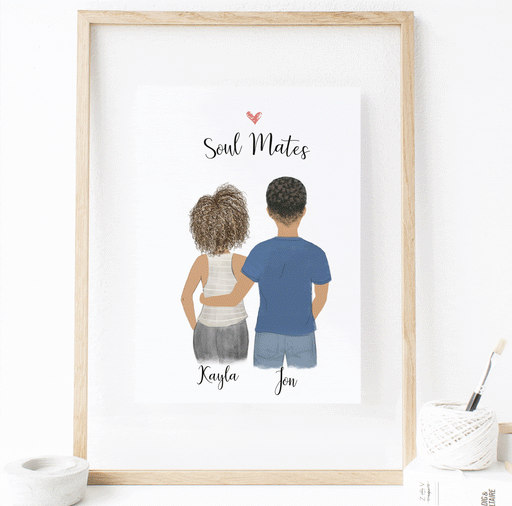 Personalized Couples Fall in Love Print art