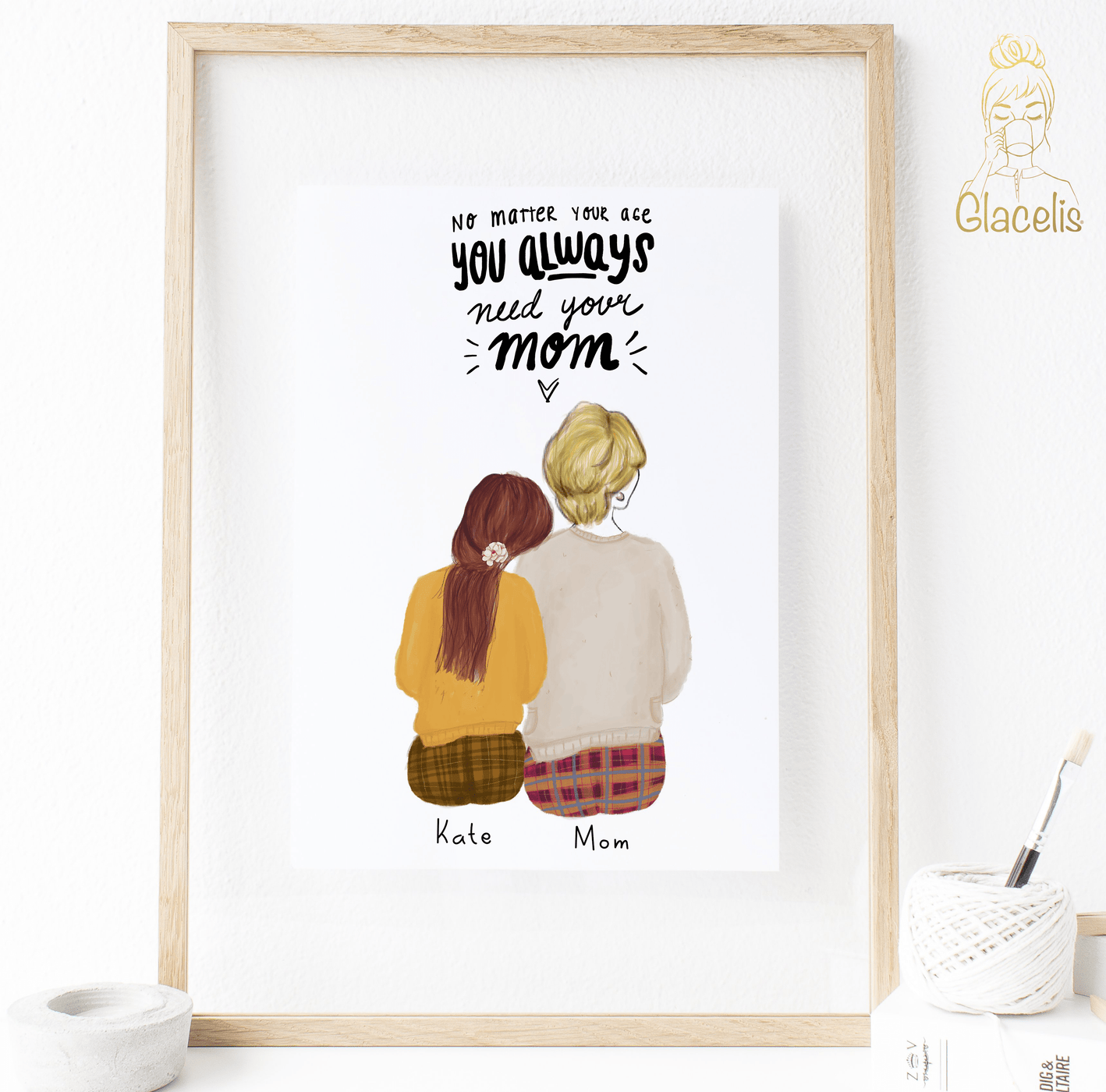Personalized Daughter and Mom Wall Art Digital — Glacelis