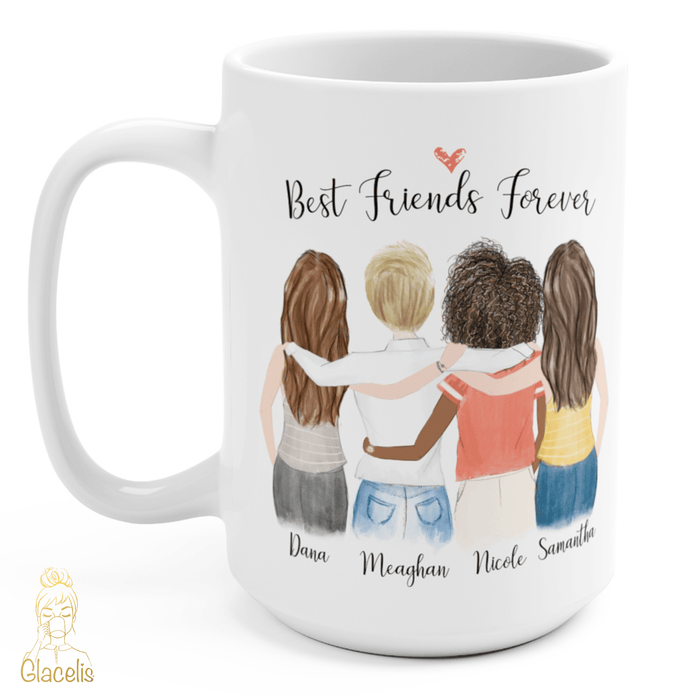Four Women Custom Best Friends Mug