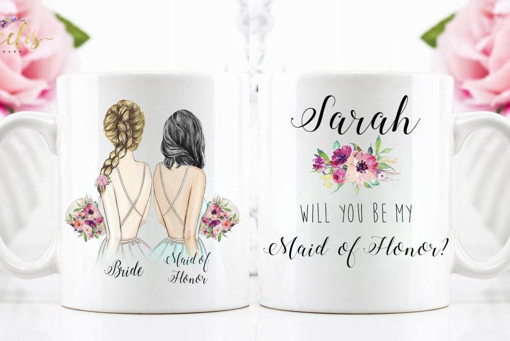Customized Bridal Party Coffee Mug Will You Be My Maid of Honor Gift  Bridesmaid Gift Wedding Gift, Wedding Mug 