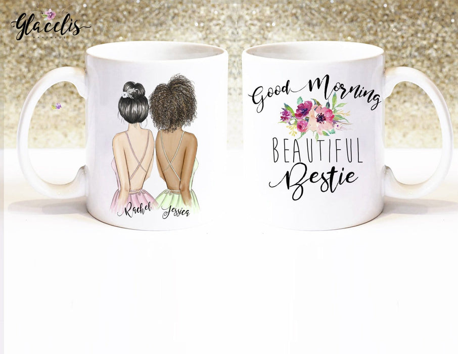 Coffee Mugs Good Morning Beautiful Bestie Matching Gifts for Besties Girls,  Best Friends, Bff Women or Men Coffee Lovers 11oz 15oz White Mug Christmas  Gift 