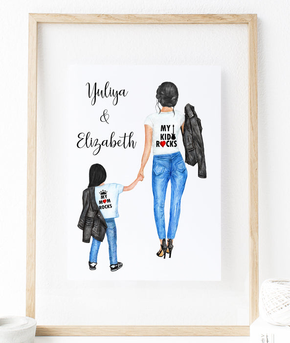Personalized Daughter and Mom or Soon and Mom Wall Art Digital