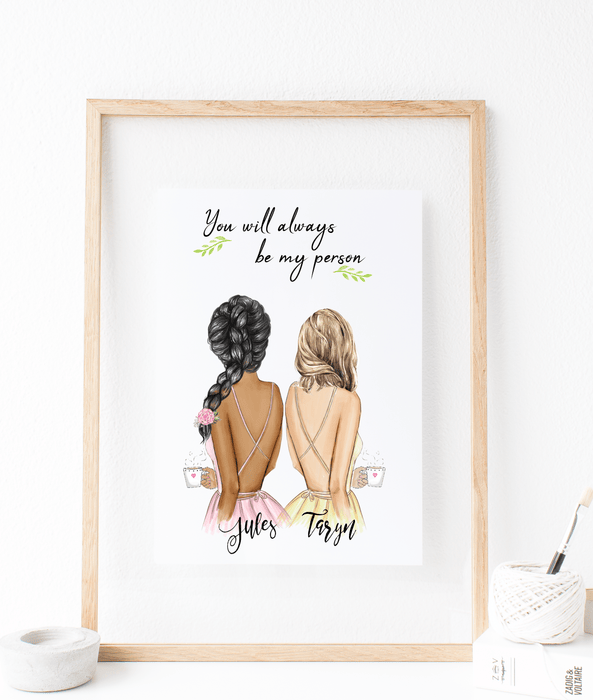 Personalized Unbiological Sister Wall Art Digital